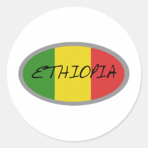 Sticker Rond Drapeau de l'Ethiopie !