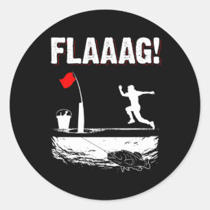 Sticker Rond Drapeau de levage pour pêche sur glace pour homme 