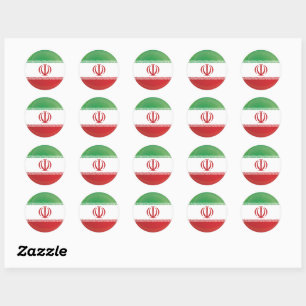 Sticker Rond Drapeau de l'icône iranienne