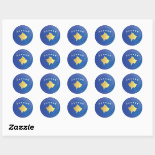 Sticker Rond Drapeau de l'icône ronde du Kosovo