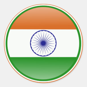 Sticker Rond Drapeau de l'Inde