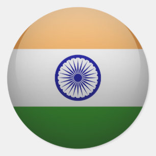 Sticker Rond Drapeau de l'Inde