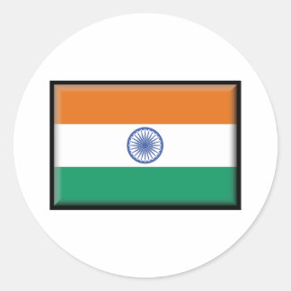 Sticker Rond Drapeau de l'Inde