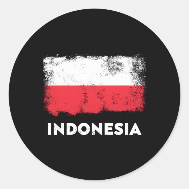 Sticker Rond Drapeau de l'Indonésie (Devant)
