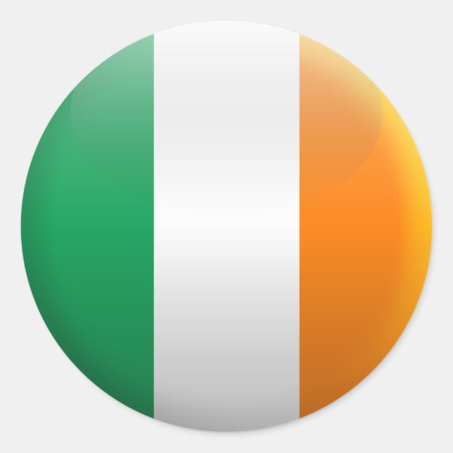 Sticker Rond Drapeau de l'Irlande (Devant)