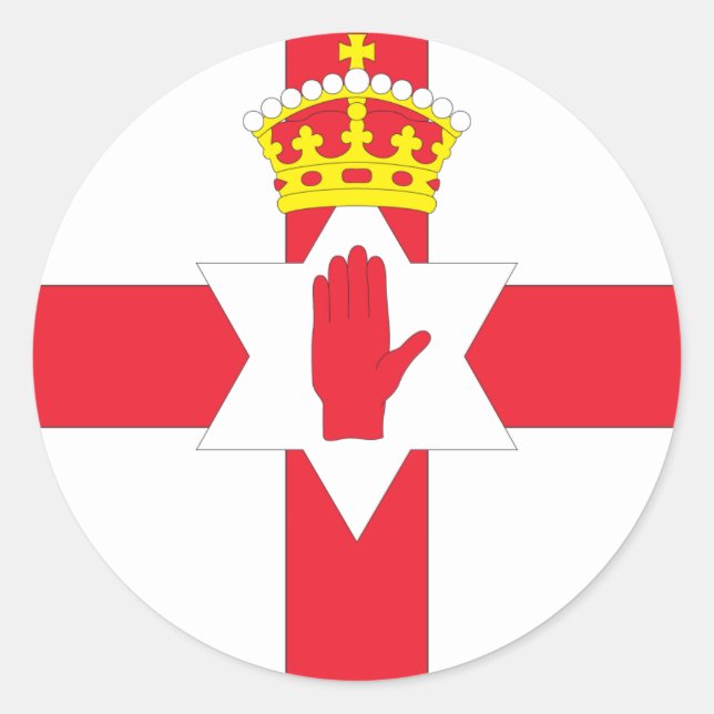 Sticker Rond Drapeau de l'Irlande du Nord (Devant)