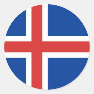 Sticker Rond Drapeau de l'Islande