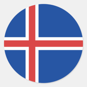 Sticker Rond Drapeau de l'Islande