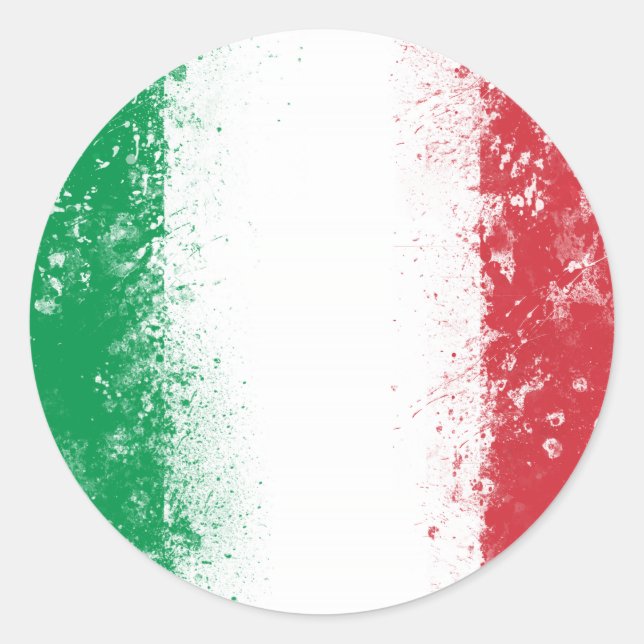 Sticker Rond Drapeau de l'Italie (Devant)