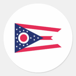 Sticker Rond Drapeau de l'Ohio
