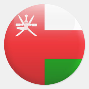 Sticker Rond Drapeau de l'Oman