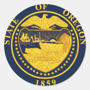 Sticker Rond Drapeau de l'Oregon