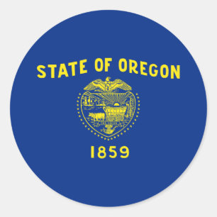 Sticker Rond Drapeau de l'Oregon