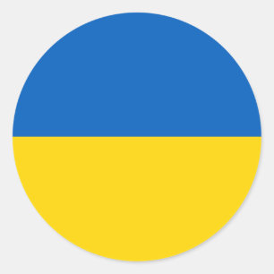 Sticker Rond Drapeau de l'Ukraine