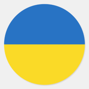 Sticker Rond Drapeau de l'Ukraine 