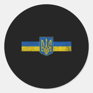 Sticker Rond Drapeau de l'Ukraine et armoiries Odessa Kiev 1