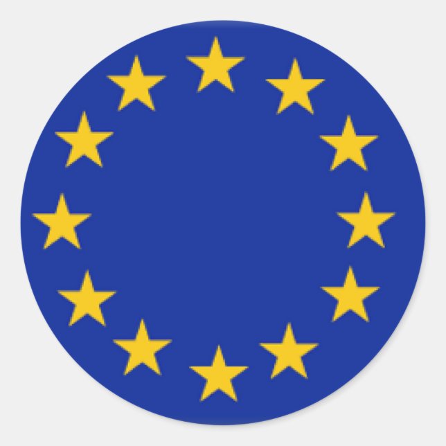 Sticker Rond Drapeau de l'Union européenne (Devant)