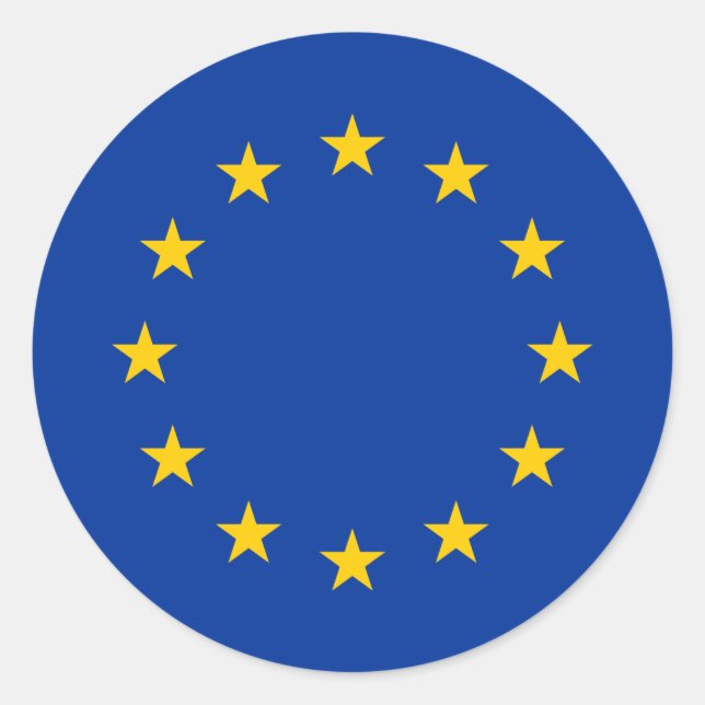 Sticker Rond Drapeau de l'Union européenne (Devant)