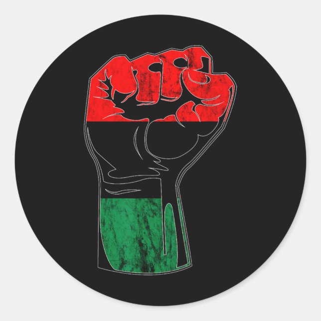 Sticker Rond Drapeau de l'Union panafricaine - Poignée d'histoi (Devant)