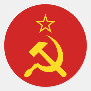 Sticker Rond Drapeau de l'URSS - Drapeau de l'Union soviétique