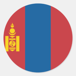 Sticker Rond Drapeau de Mongolie (Mongol)
