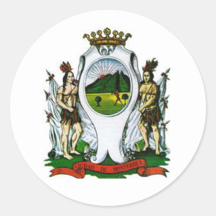 Sticker Rond Drapeau de Monterrey, Nuevo León - MEXICO