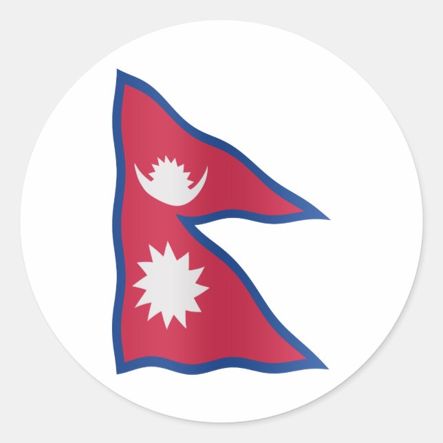 Sticker Rond Drapeau de Nepali (Devant)