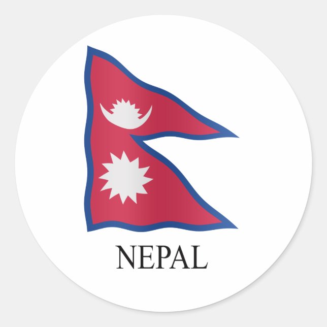 Sticker Rond Drapeau de Nepali (Devant)