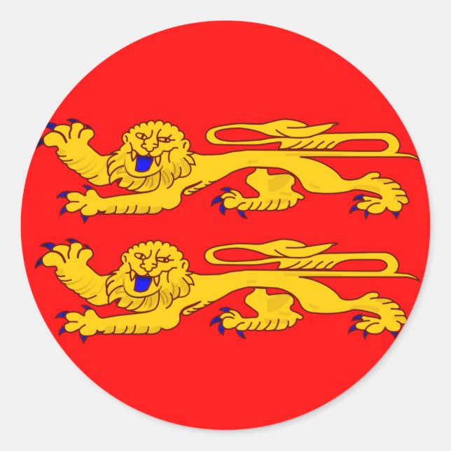 Sticker Rond Drapeau de Normandie (Devant)