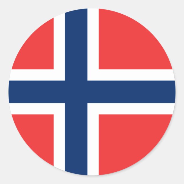 Sticker Rond Drapeau de Norvège (Devant)