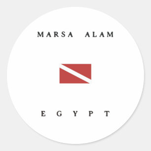 Sticker Rond Drapeau de piqué de scaphandre de Marsa Alam