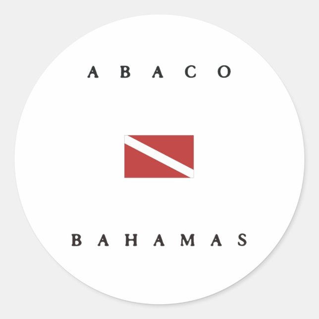 Sticker Rond Drapeau de plongée Abaco Bahamas (Devant)