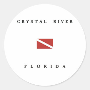 Sticker Rond Drapeau de plongée Crystal River Florida