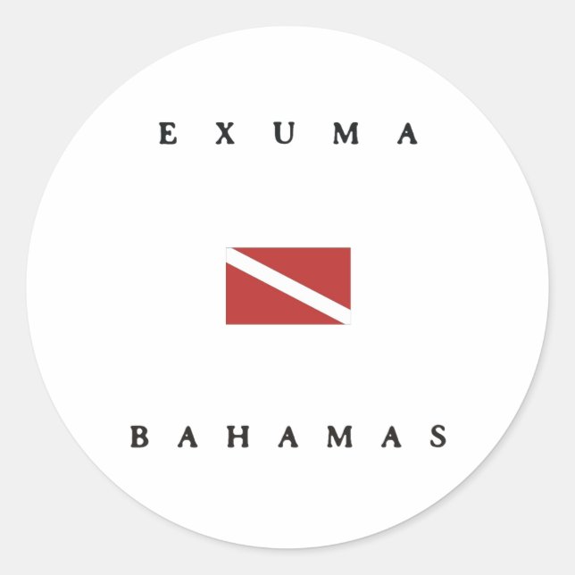 Sticker Rond Drapeau de plongée Exuma Bahamas (Devant)