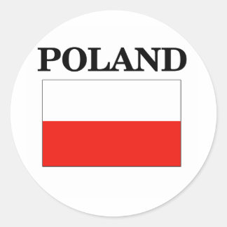 Sticker Rond Drapeau de Pologne