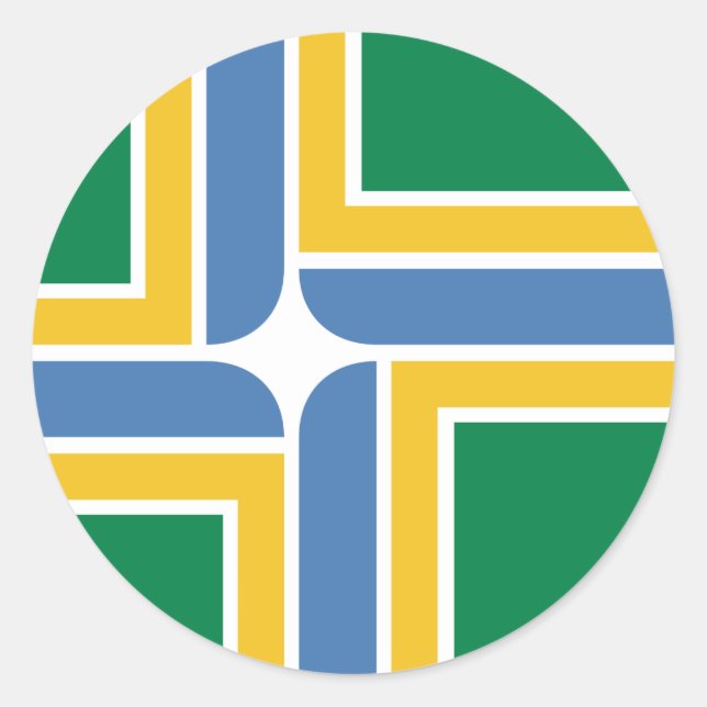 Sticker Rond Drapeau de Portland, Oregon (Devant)