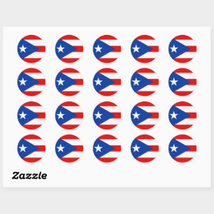 Sticker Rond drapeau de Porto Rico
