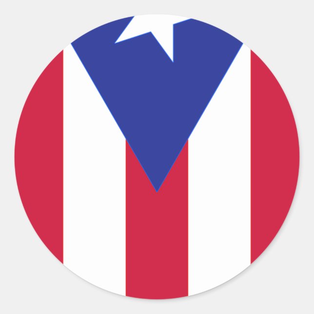 Sticker Rond Drapeau de Porto Rico - Bandera de Porto Rico (Devant)