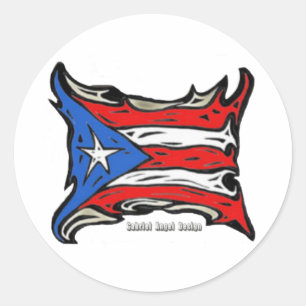 Sticker Rond Drapeau de Porto Rico de Reggaeton