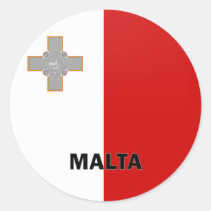Sticker Rond Drapeau de qualité de rondeau de Malte
