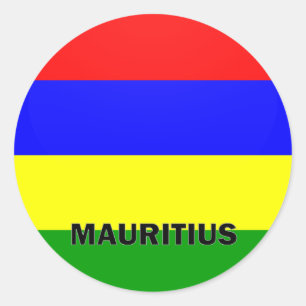 Sticker Rond Drapeau de qualité de rondeau des Îles Maurice