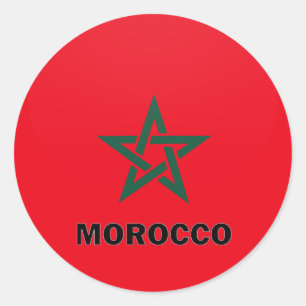 Sticker Rond Drapeau de qualité de rondeau du Maroc