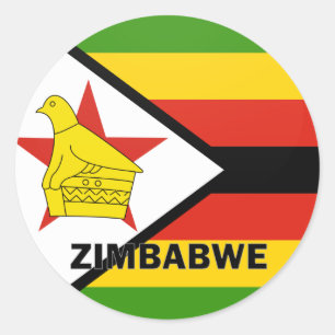Sticker Rond Drapeau de qualité de rondeau du Zimbabwe
