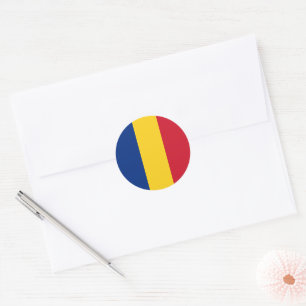Sticker Rond Drapeau de Roumanie