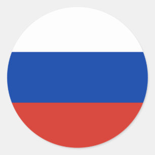 Sticker rond drapeau de Russie