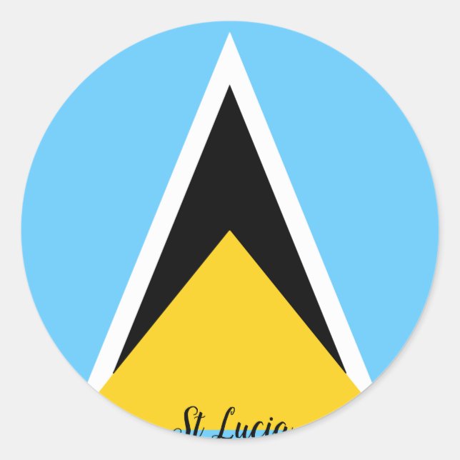 Sticker Rond Drapeau de Sainte-Lucie (Devant)