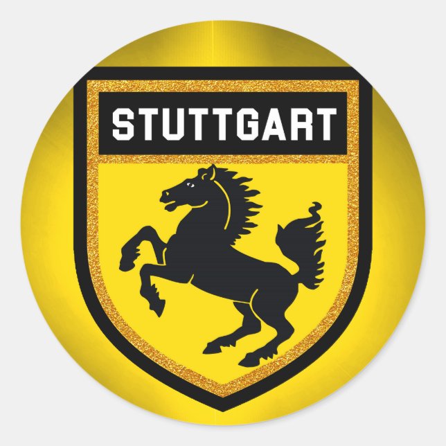 Sticker Rond Drapeau de Stuttgart (Devant)