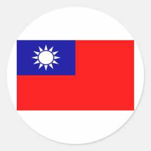 Sticker Rond Drapeau de Taïwan