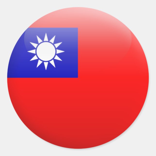 Sticker Rond Drapeau de Taïwan (Devant)