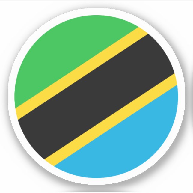 Sticker rond drapeau de Tanzanie (Devant)